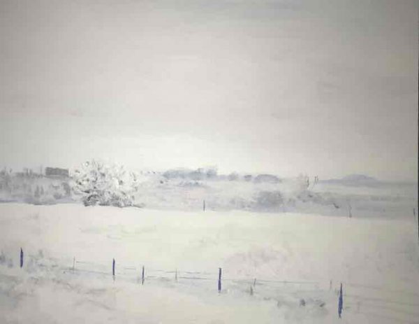 Prairie snow, snow painting, Brent Jones, Brent Jones Art, impressionist, denver Art, Monet, winter, winter painting, Monet winter, Brent Jones painting